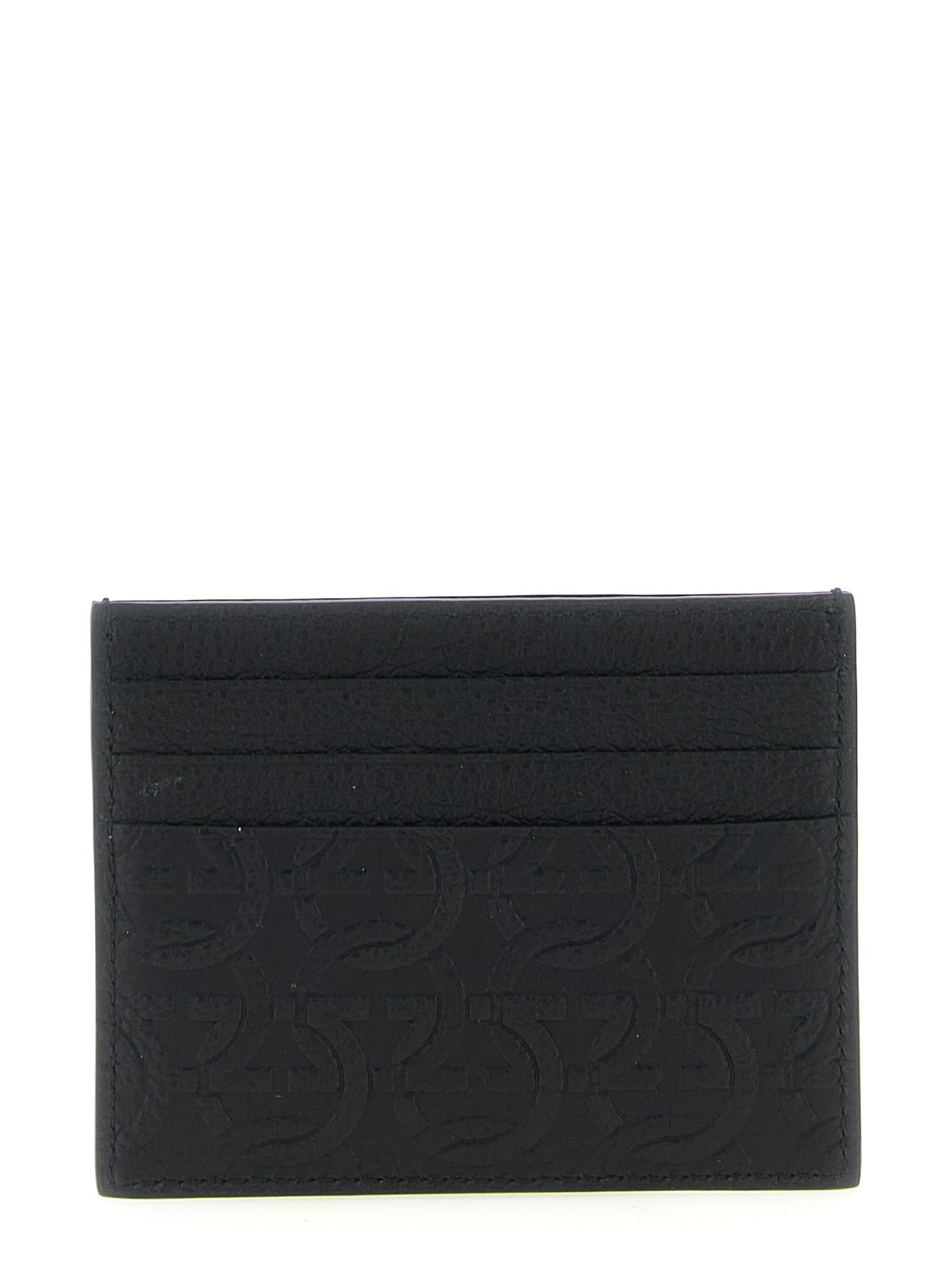 Ferragamo 100% calfskin leather (Bos Taurus) card case in black — view 2