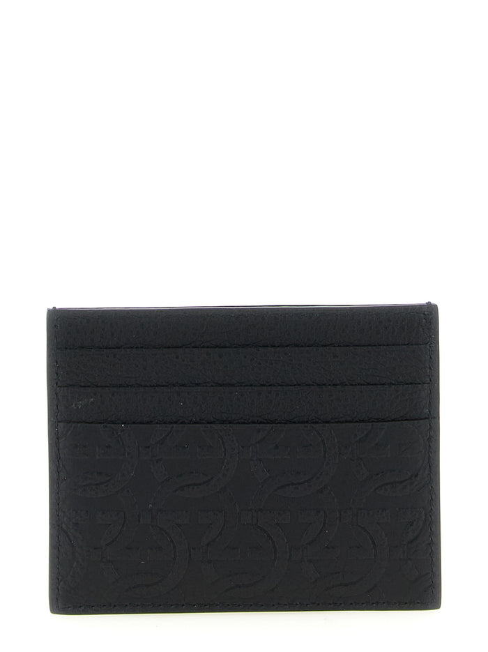 Ferragamo 100% calfskin leather (Bos Taurus) card case in black — view 2