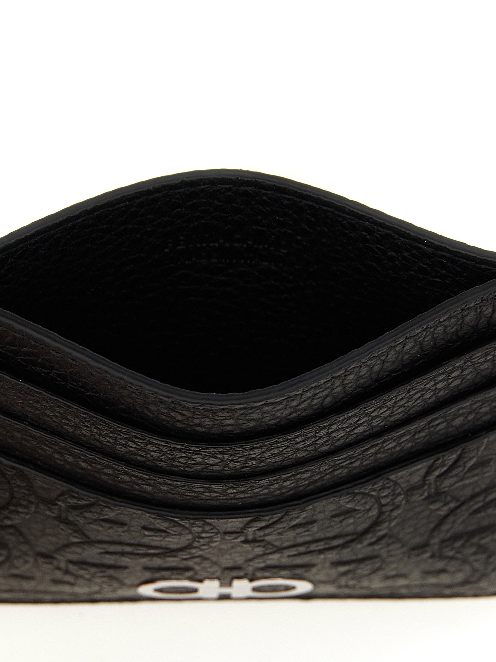 Ferragamo 100% calfskin leather (Bos Taurus) card case in black — view 3