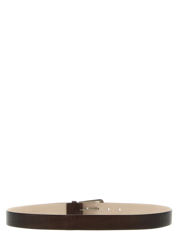 Brunello Cucinelli 100% leather belt in brown — view 2