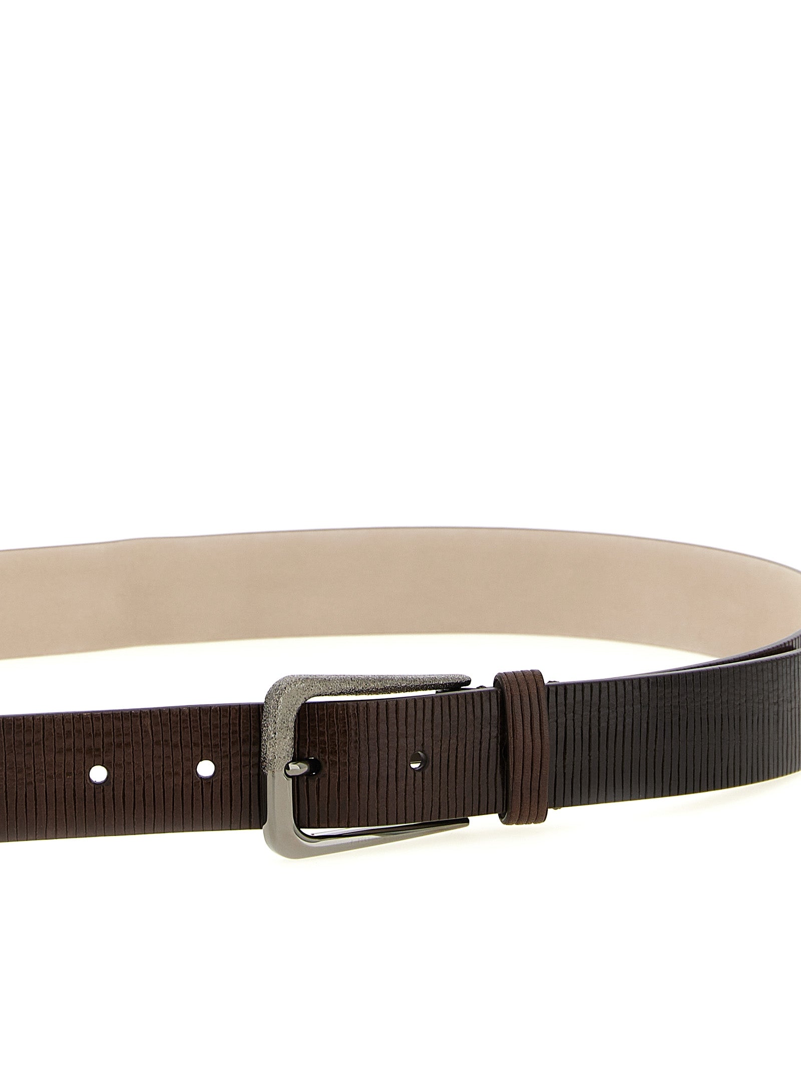 Brunello Cucinelli 100% leather belt in brown — view 3