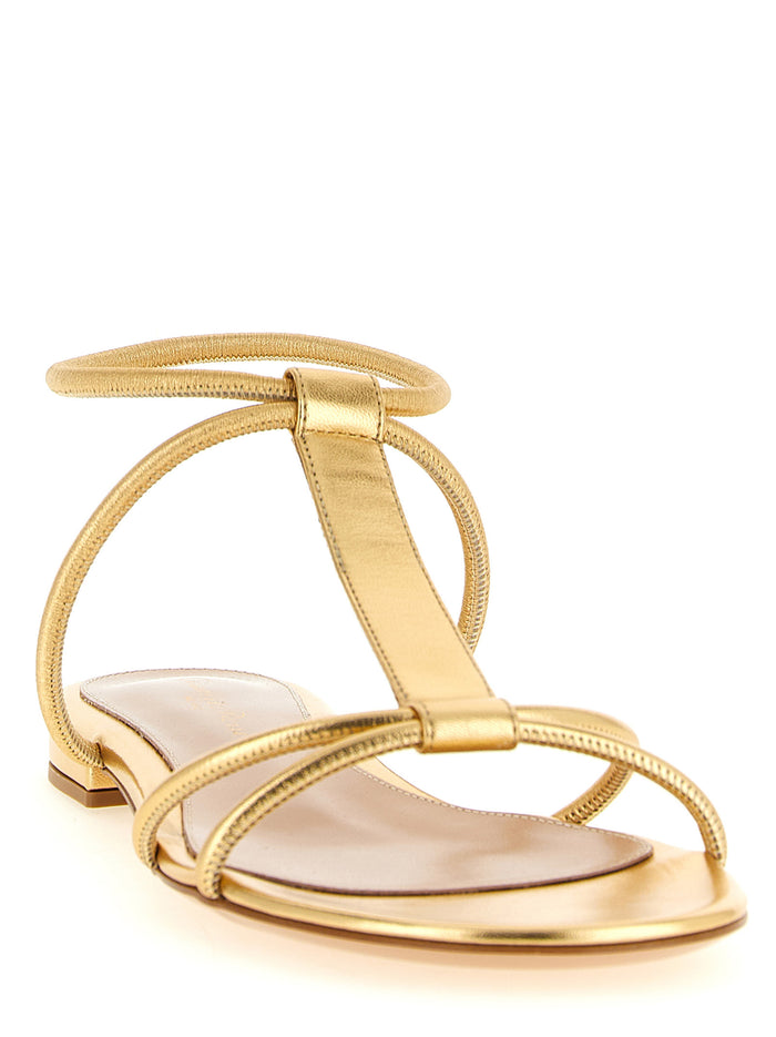 Gianvito Rossi 100% lamb leather sandals in gold — view 2