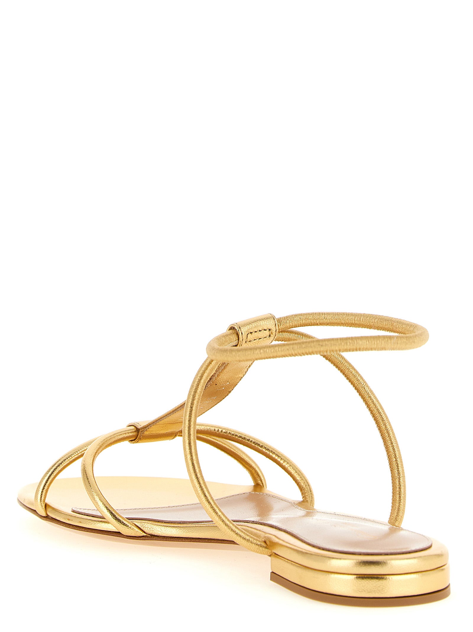 Gianvito Rossi 100% lamb leather sandals in gold — view 3