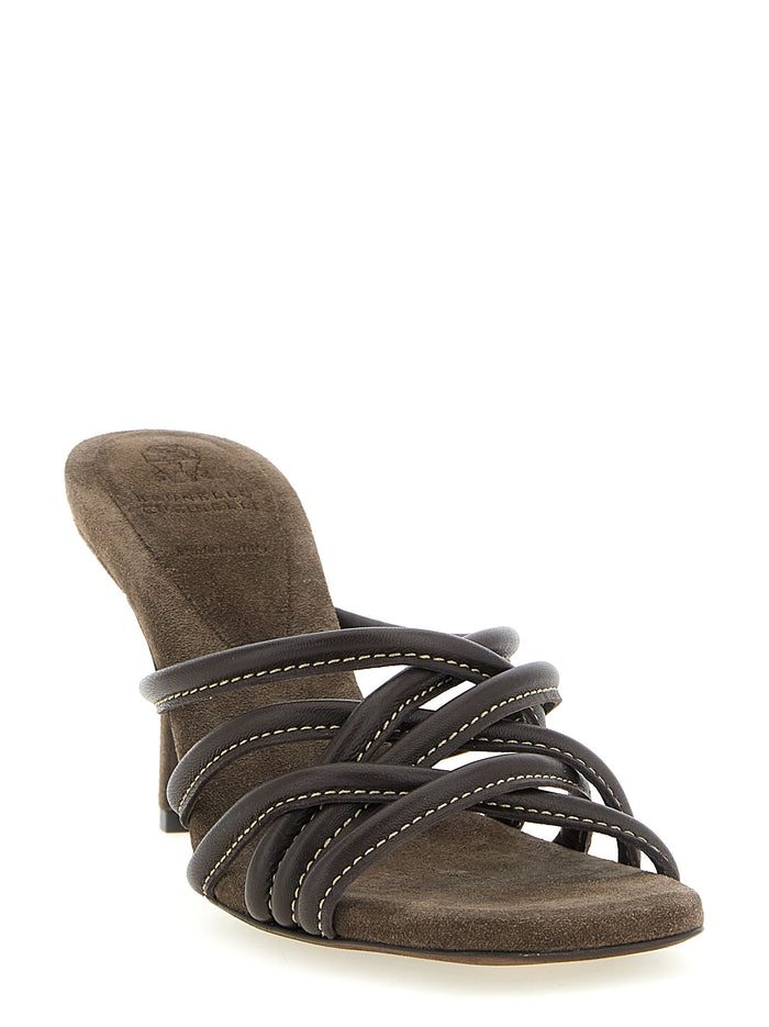 Brunello Cucinelli 100% leather heel in brown — view 2