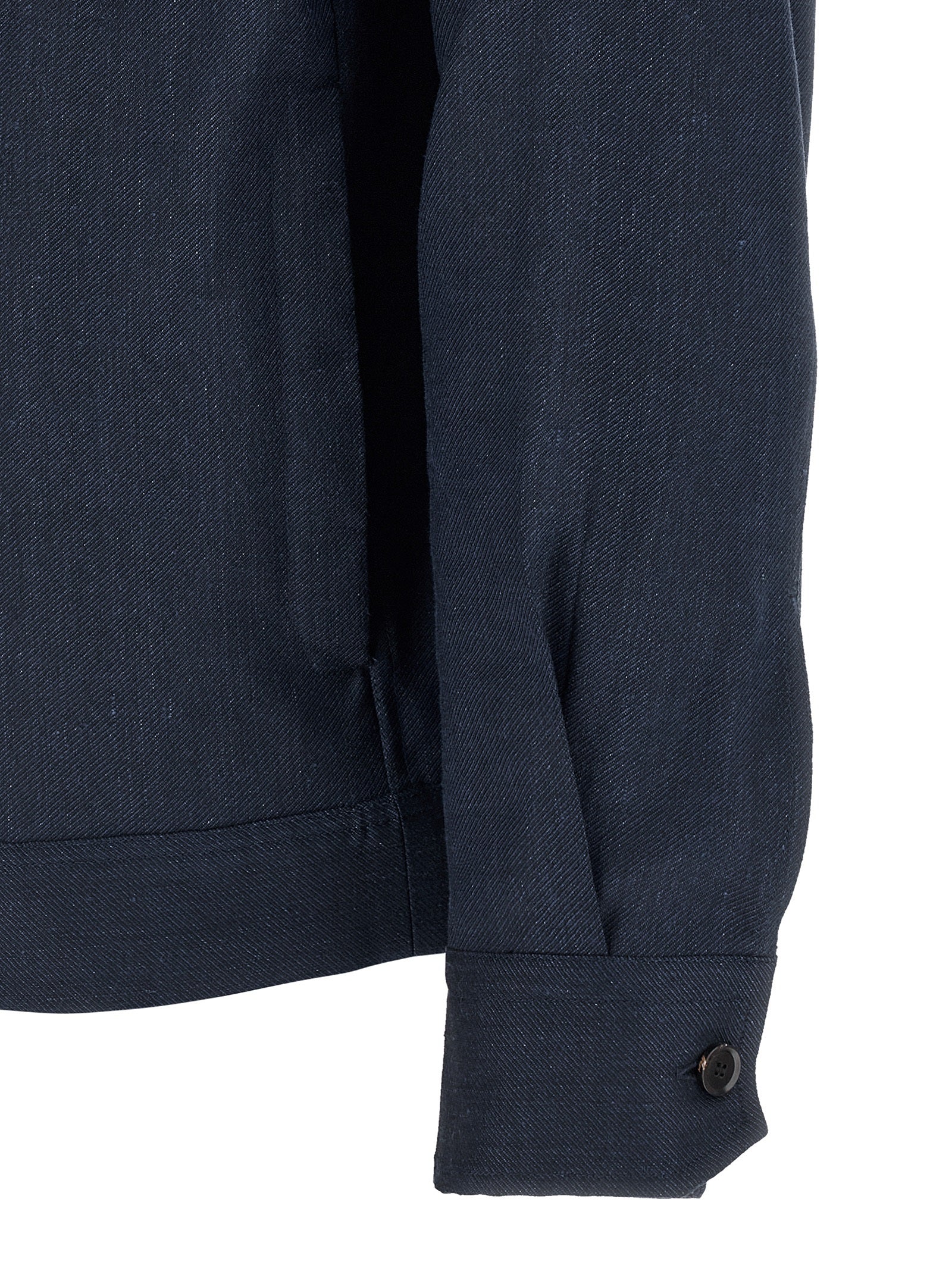 Brioni 55% linen jacket in blue — view 4