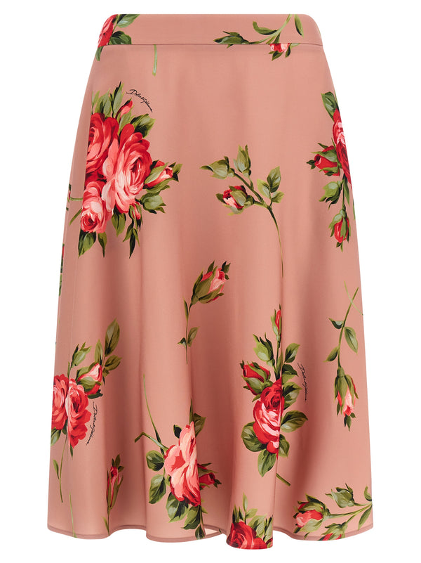 Dolce & Gabbana 89% silk skirt in pink