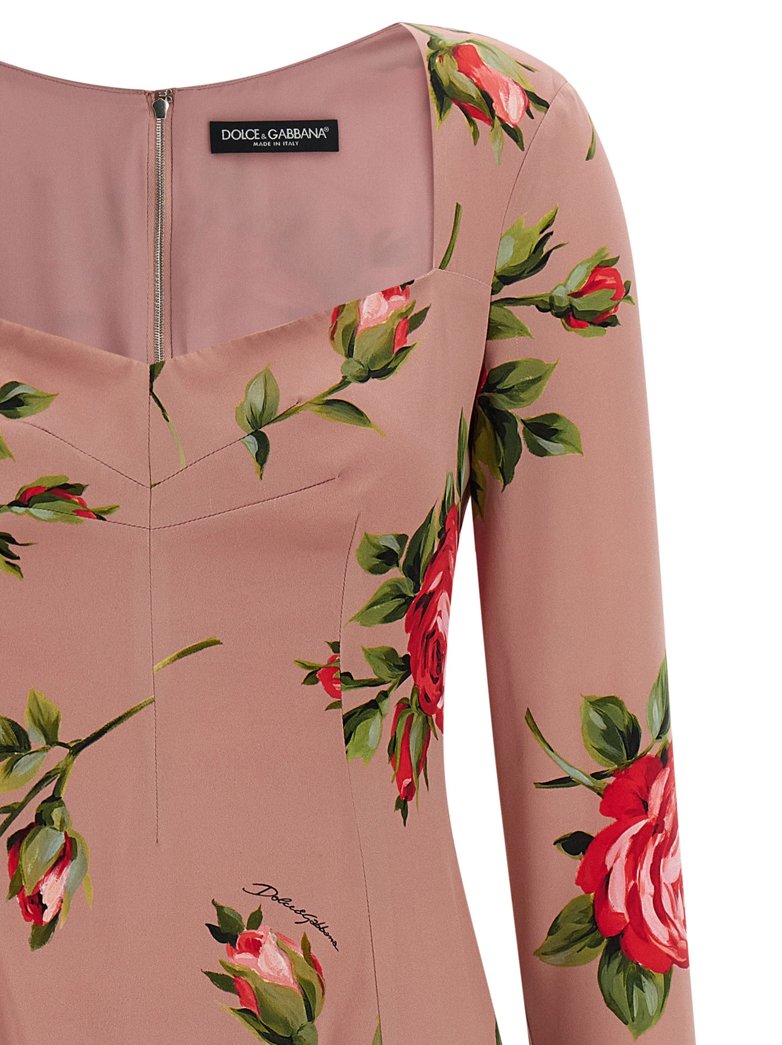 Dolce & Gabbana 89% silk dress in pink — view 3