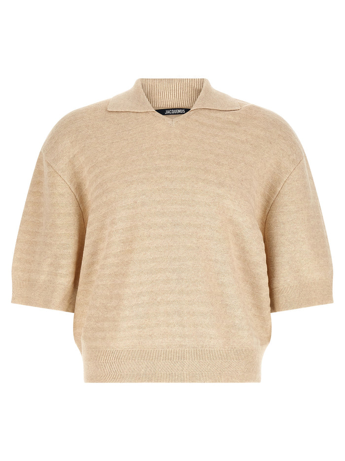 Jacquemus 66% cotton polo shirt in beige