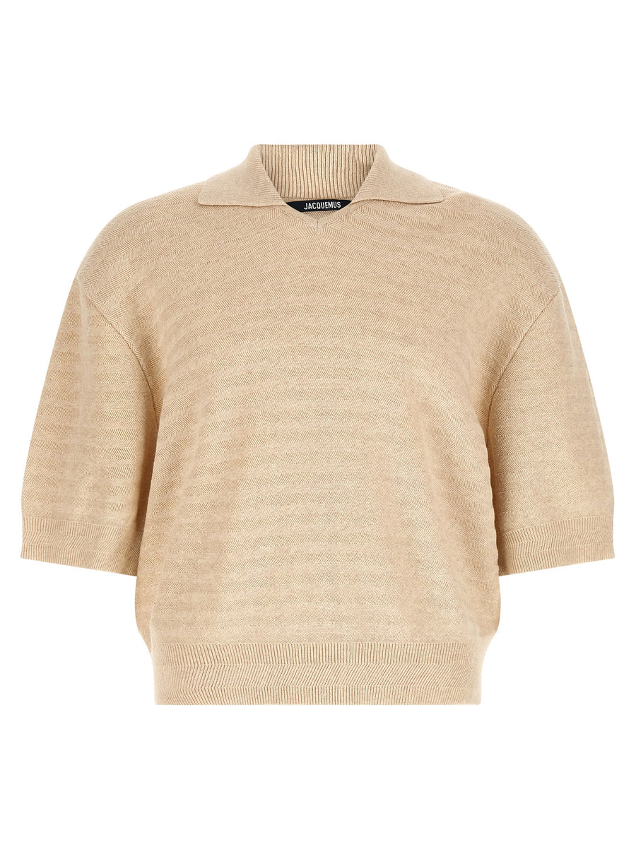 Jacquemus 66% cotton polo shirt in beige