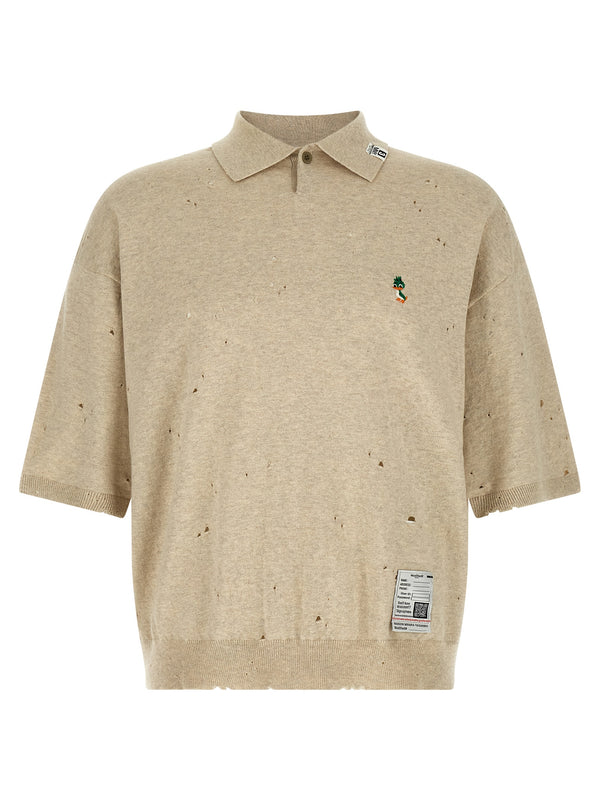 Maison Mihara Yasuhiro 100% Cotton polo shirt in beige