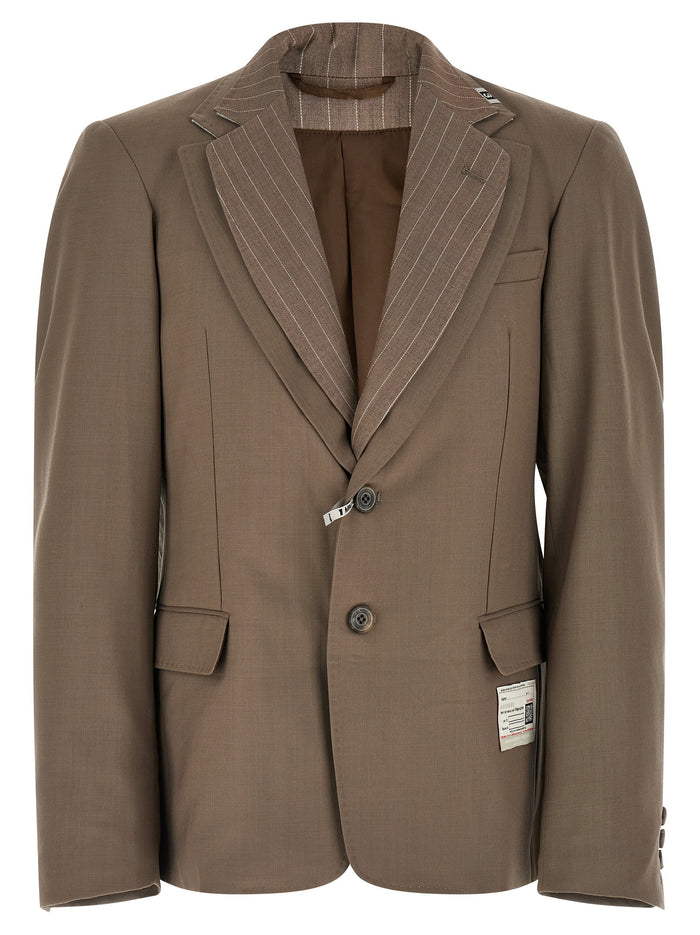 Maison Mihara Yasuhiro 100% Wool blazer in beige