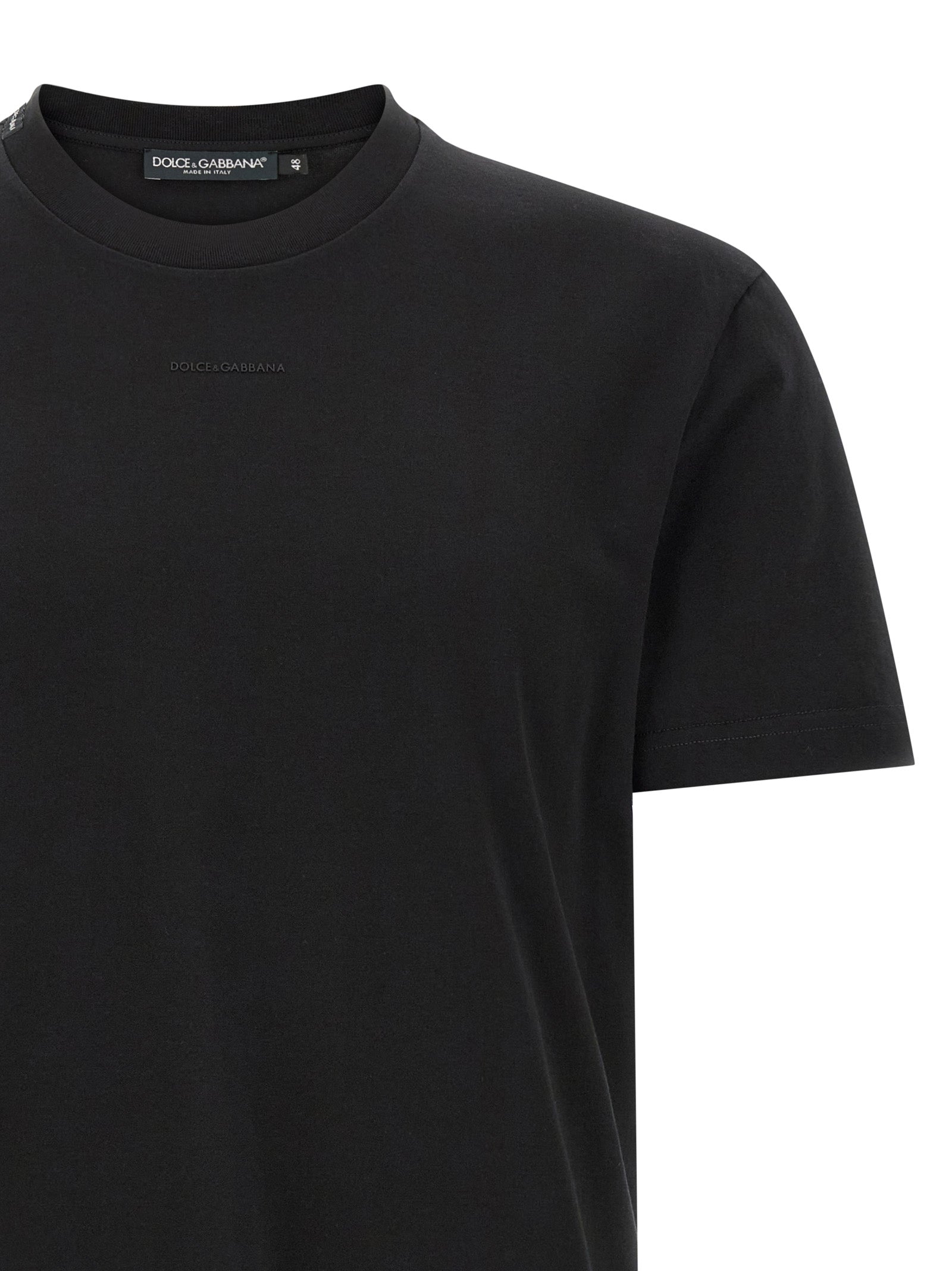 Dolce & Gabbana 100% cotton t-shirt in black — view 3