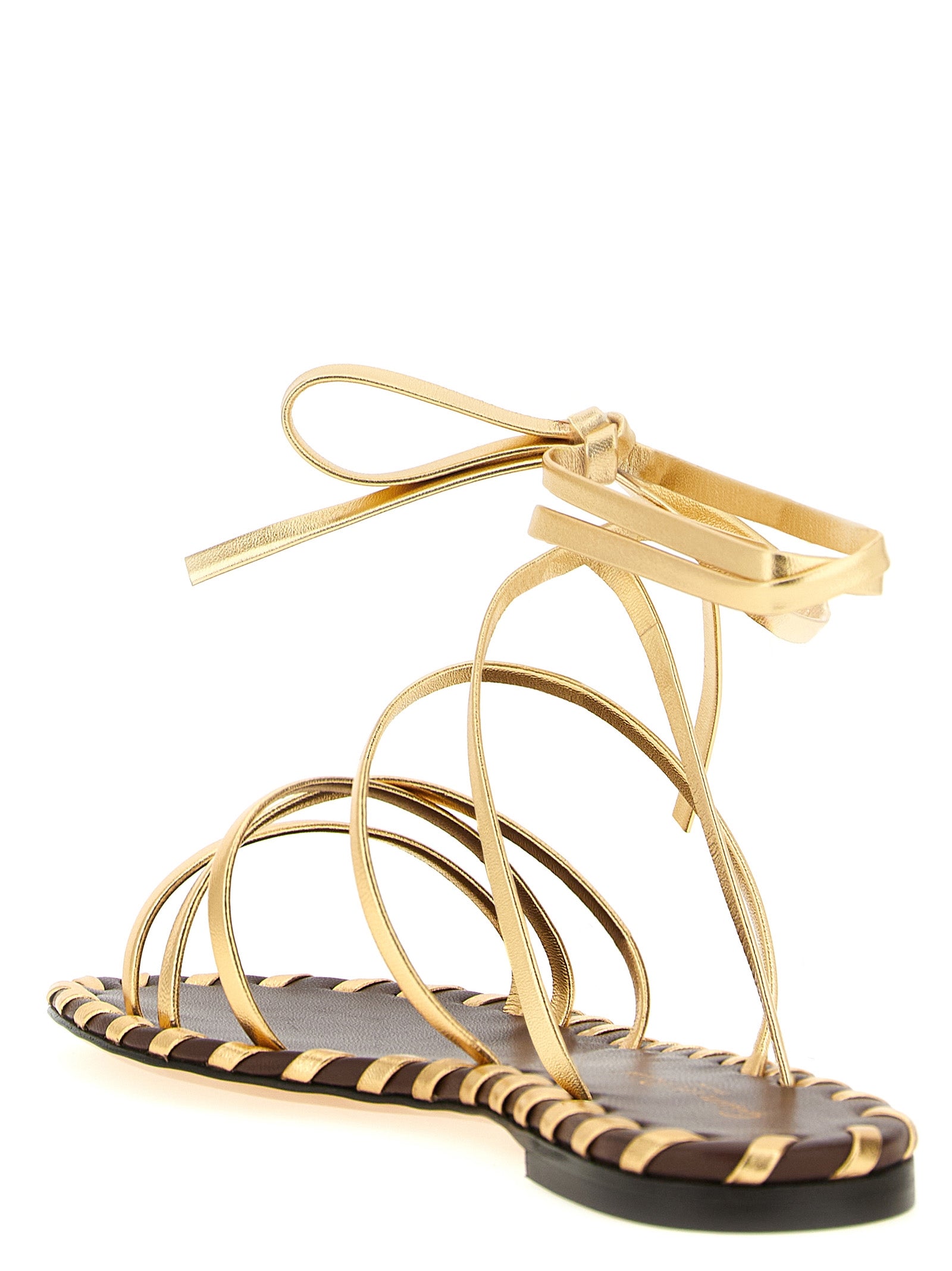 Gianvito Rossi 100% lamb leather sandal in gold — view 3