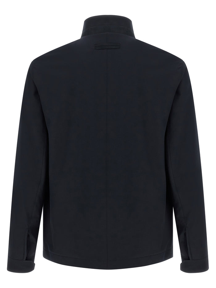 Zegna 100% Polyester; Wool knit lining jacket in navy — view 2