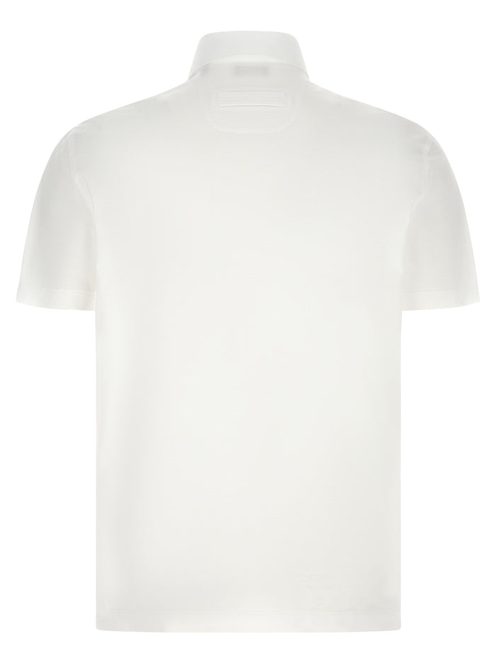 Zegna 100% Cotton polo shirt in white — view 2