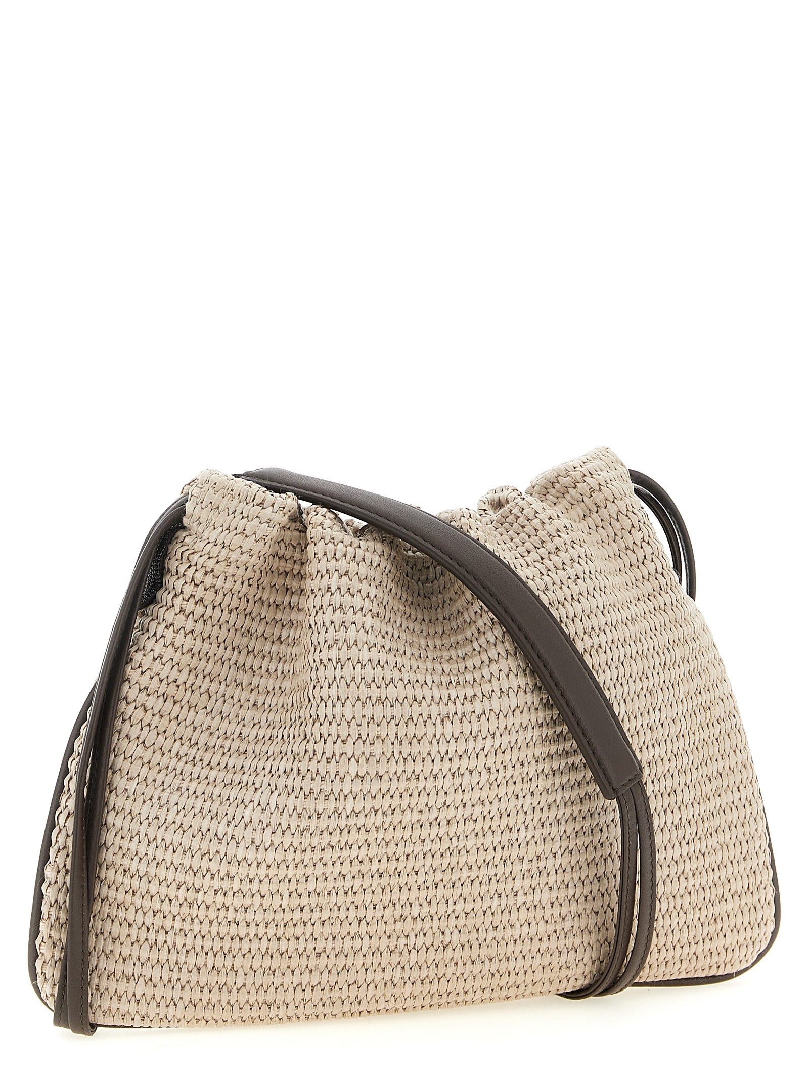 Beige Cotton Clutch Bag