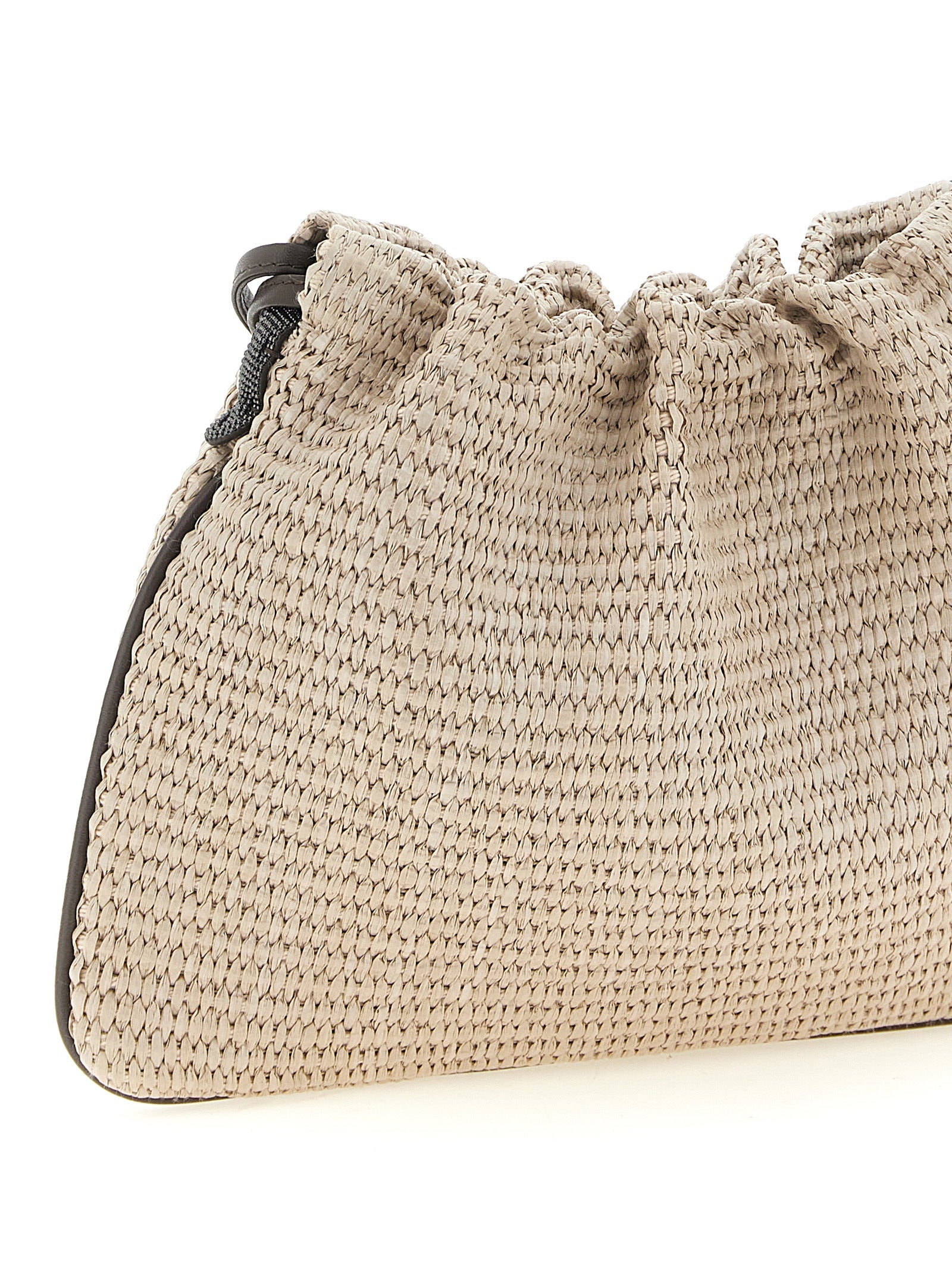 Beige Cotton Clutch Bag