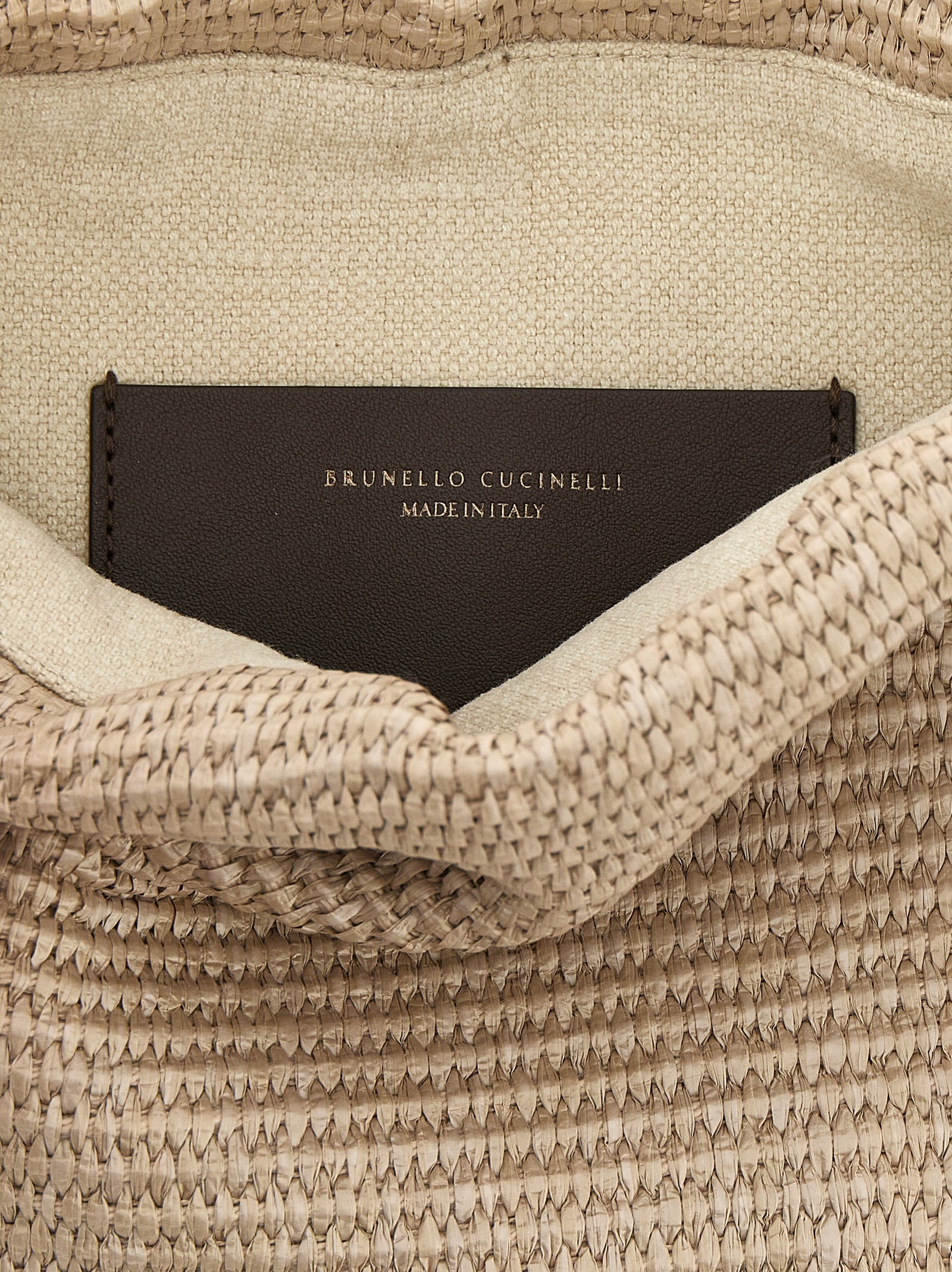 Beige Cotton Clutch Bag