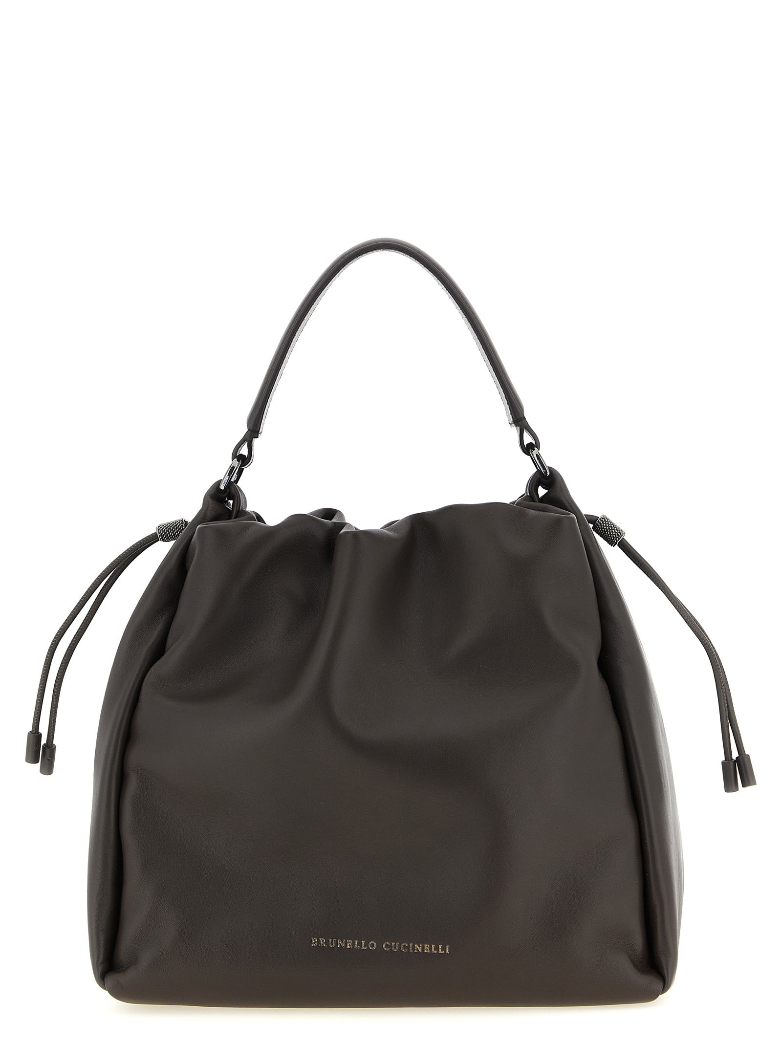Brown Lamb Leather Handbag Bag