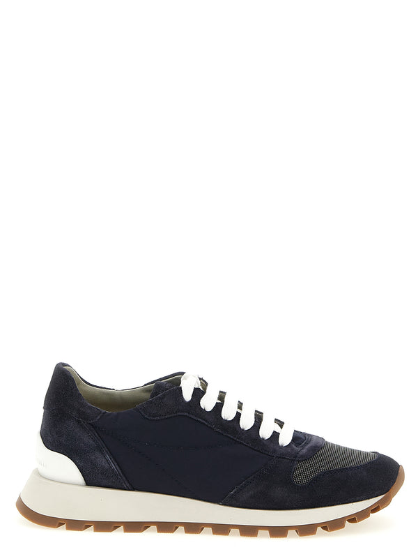 Brunello Cucinelli 70% polyester sneaker in navy