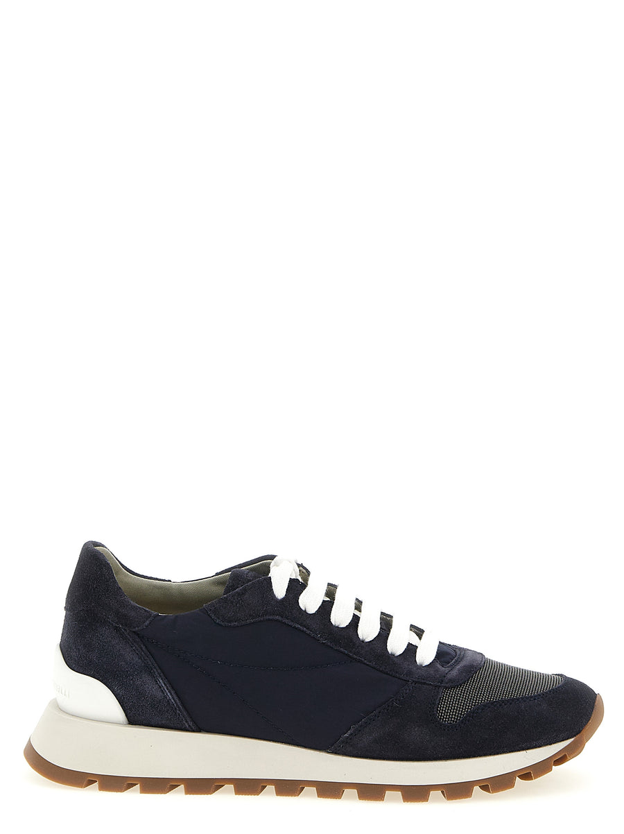 Brunello Cucinelli 70% polyester sneaker in navy