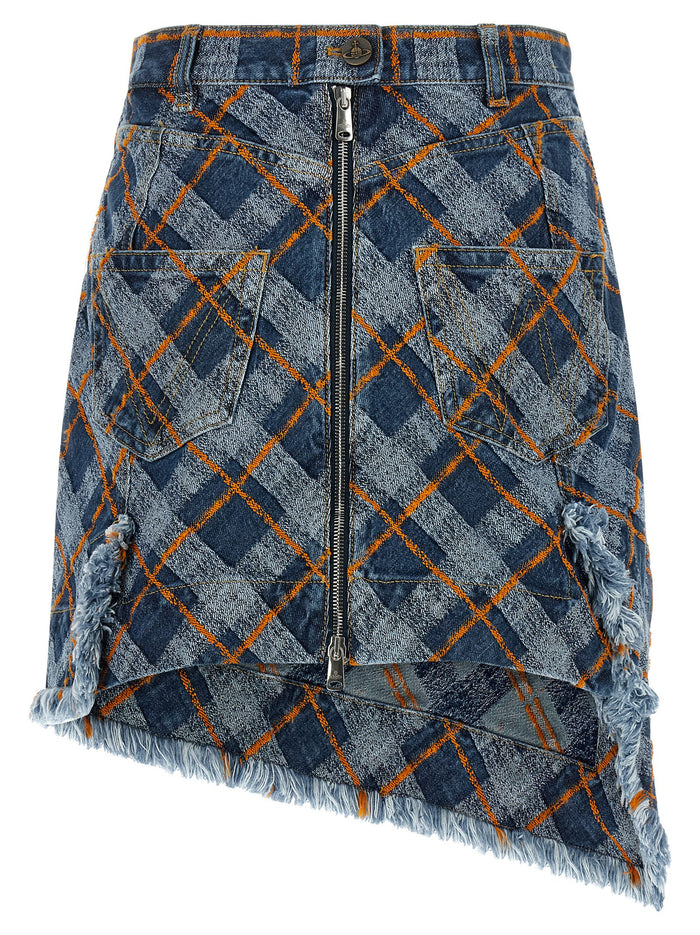 Vivienne Westwood 96% cotton skirt in blue — view 2