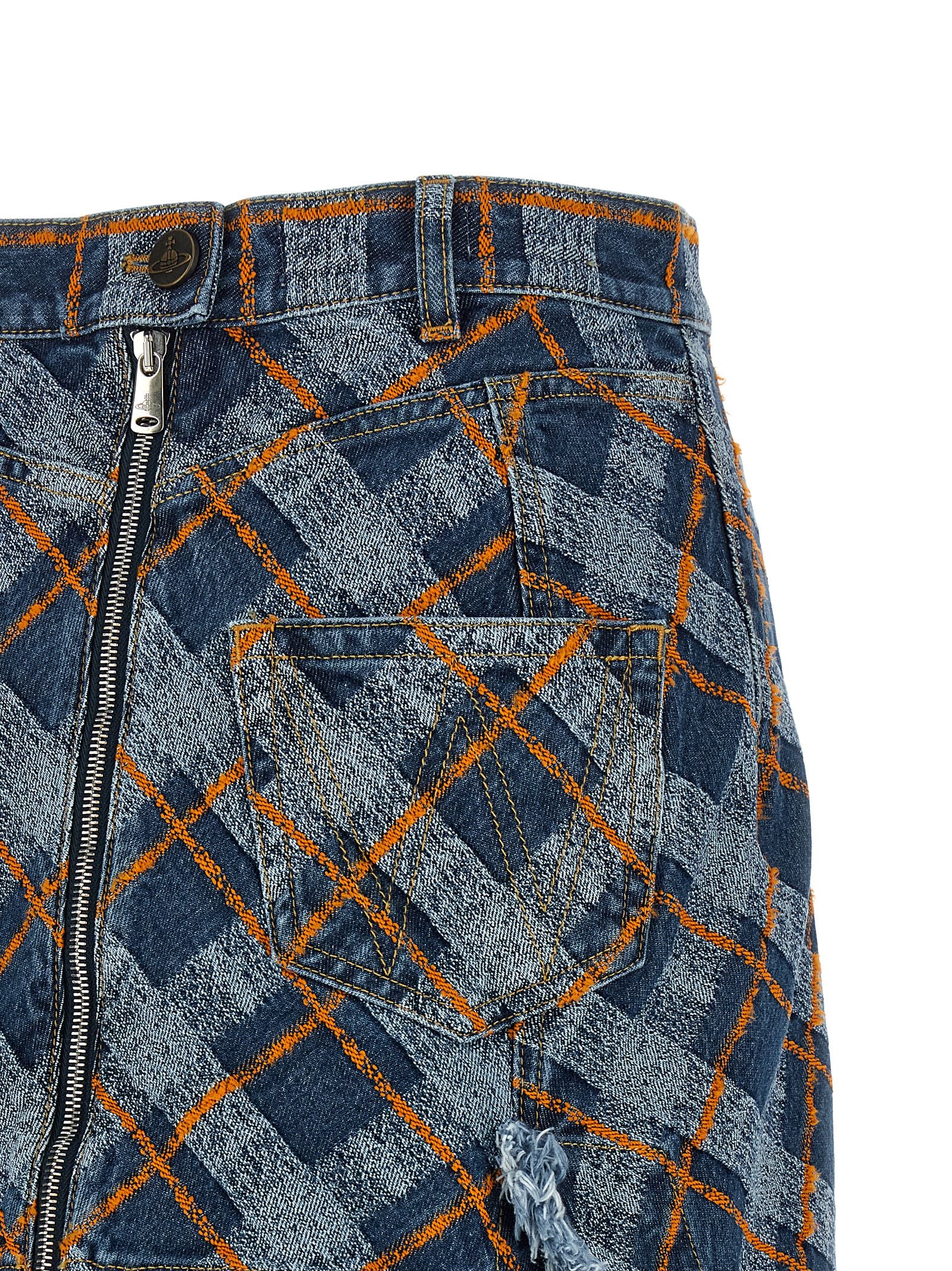 Vivienne Westwood 96% cotton skirt in blue — view 4