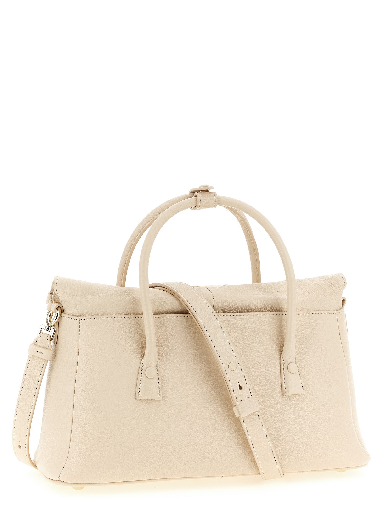 Maison Margiela 100% goat leather top handle bag in beige — view 2