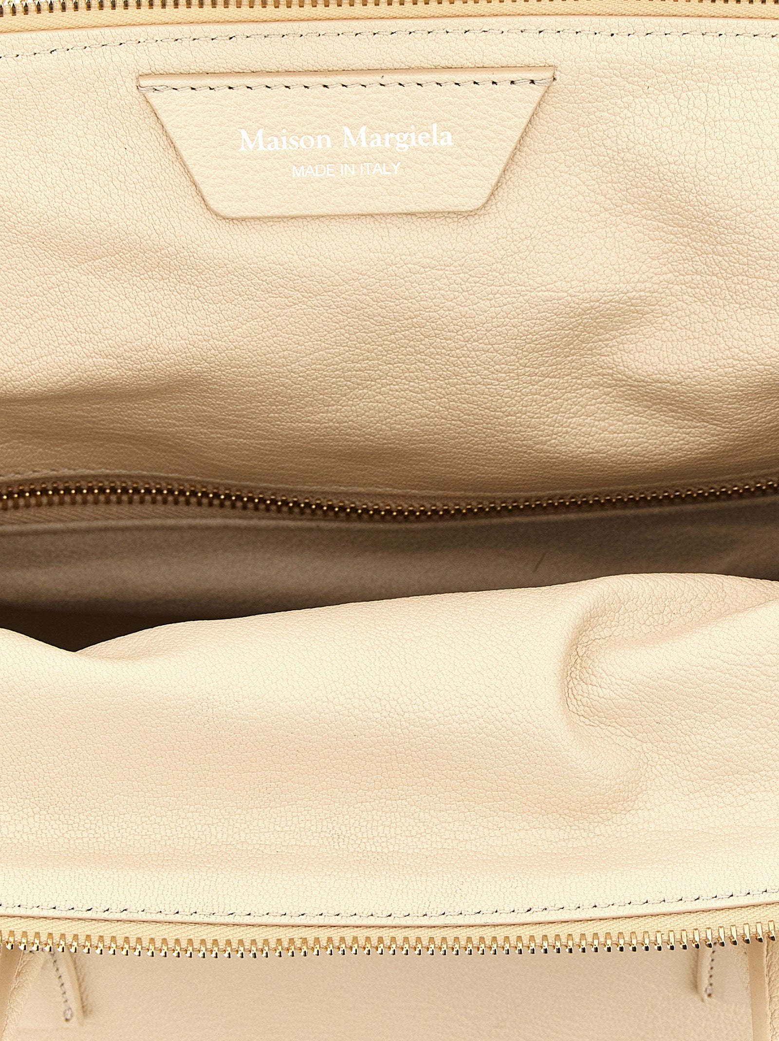 Maison Margiela 100% goat leather top handle bag in beige — view 4