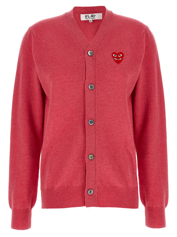 Comme Des GarçOns Play 100% wool cardigan in pink