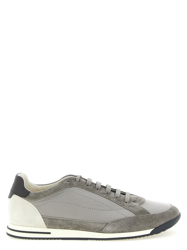 Brunello Cucinelli 100% Deer Leather; Suede sneaker in gray
