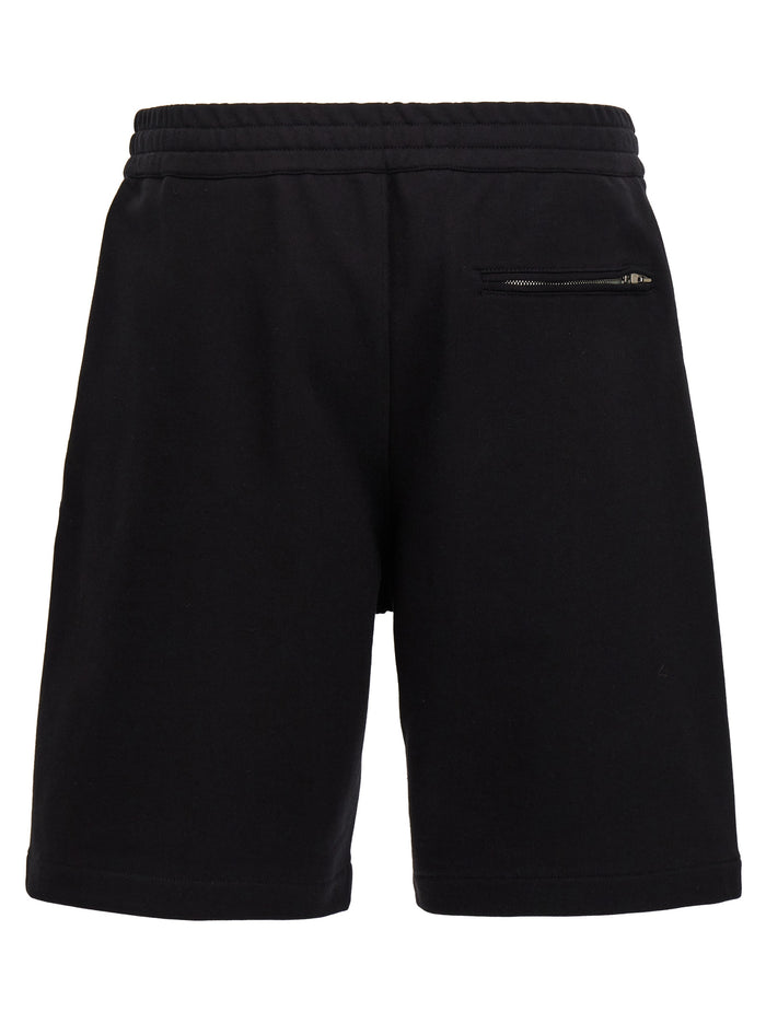 Alexander McQueen 100% cotton bermuda shorts in black — view 2