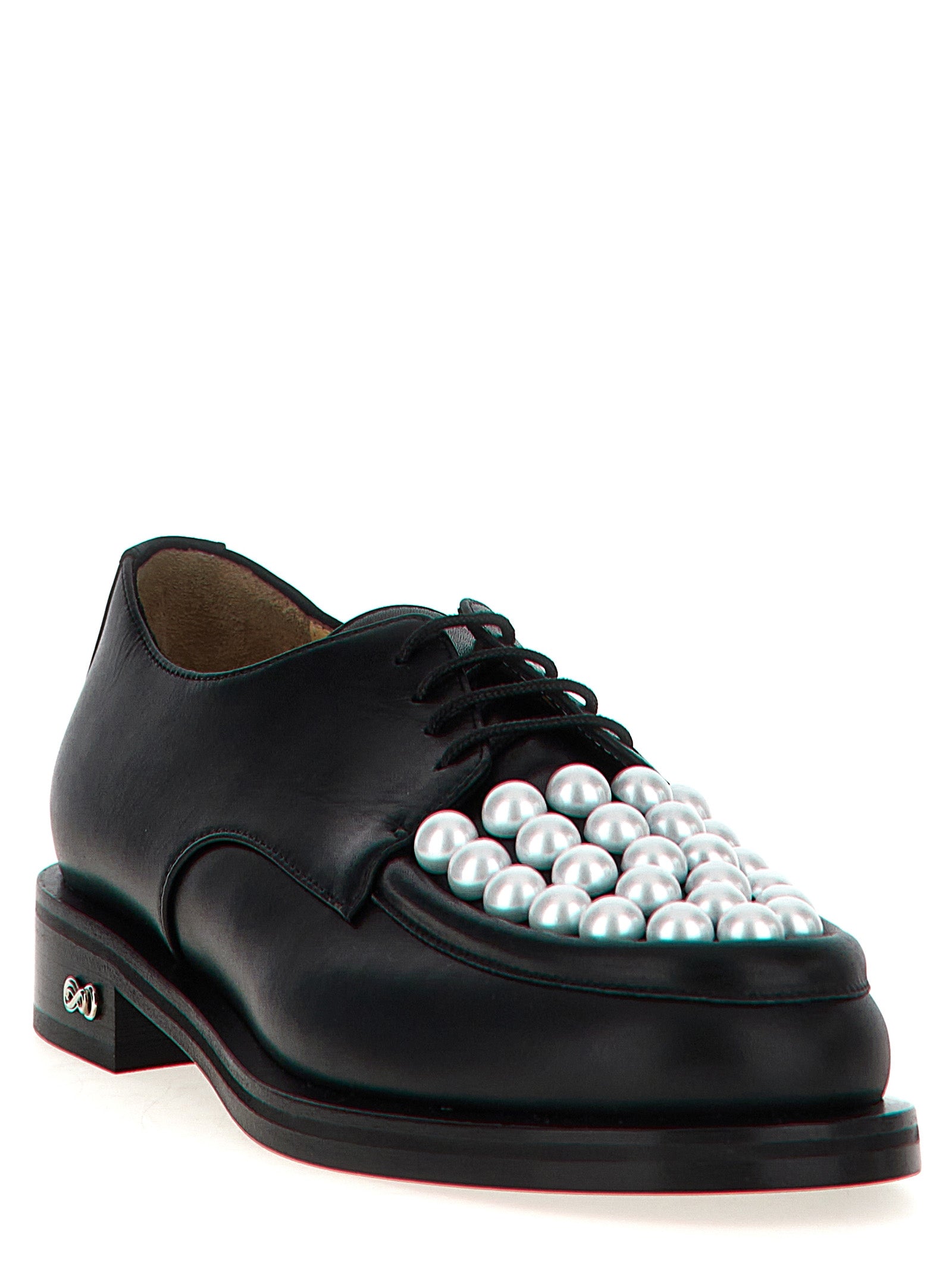 Mach & Mach 100% calfskin leather oxford in black — view 2