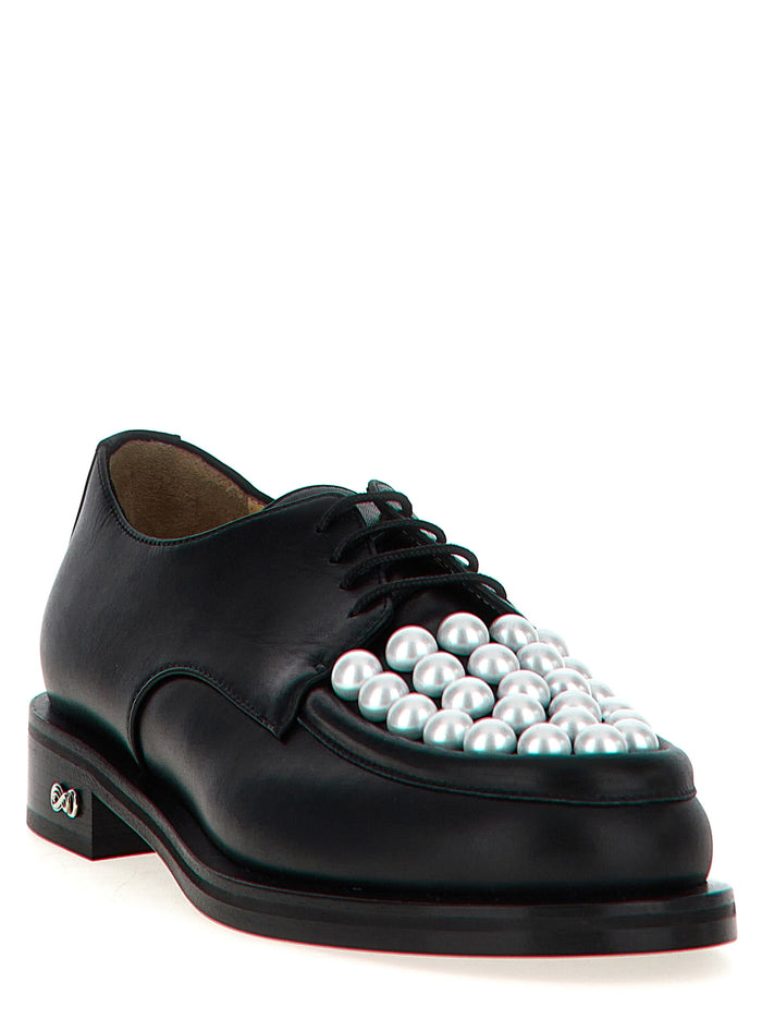 Mach & Mach 100% calfskin leather oxford in black — view 2