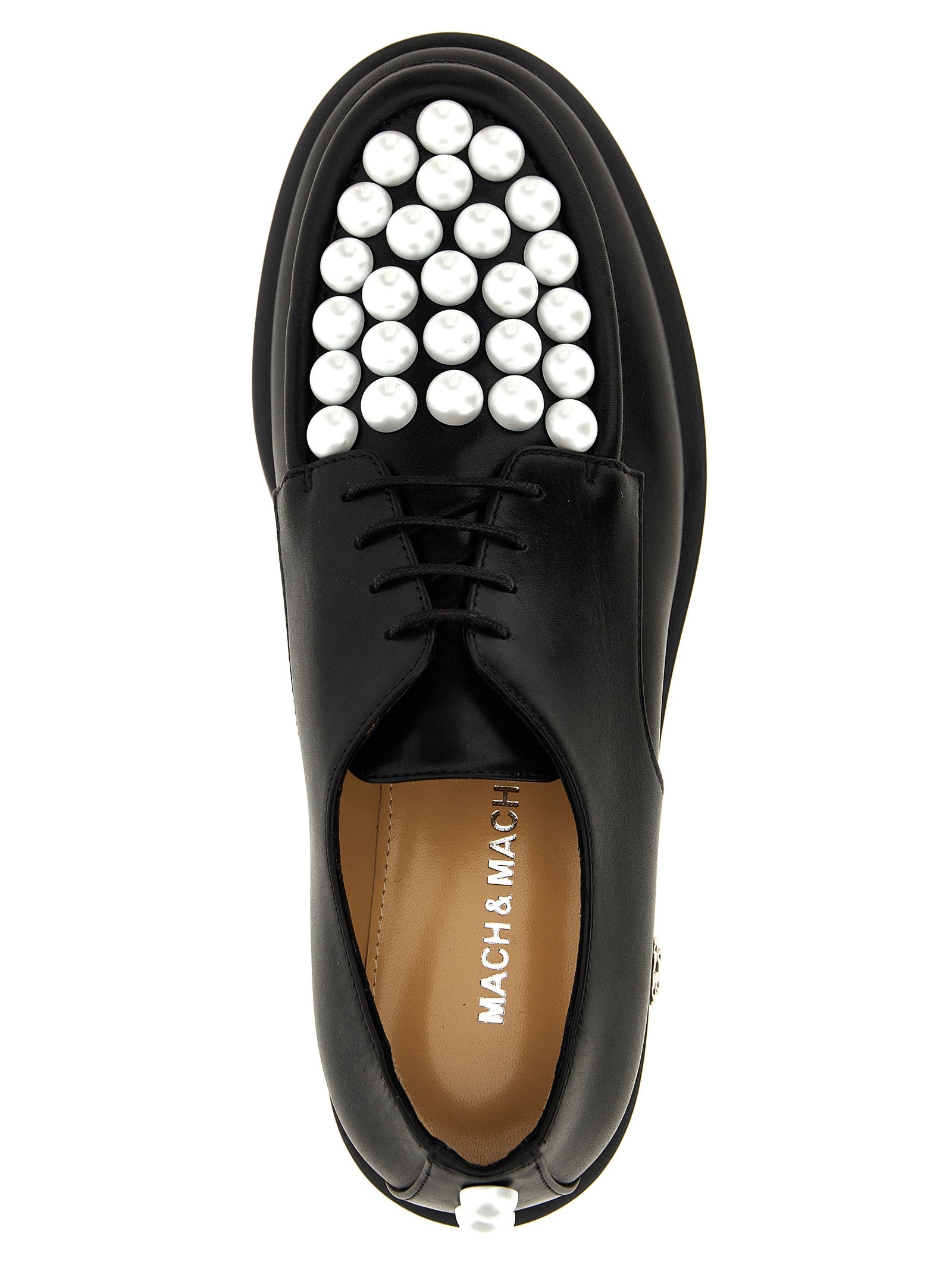 Mach & Mach 100% calfskin leather oxford in black — view 4