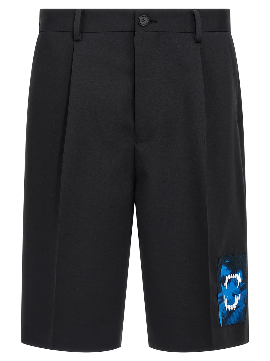 Undercover 100% polyester bermuda shorts in black