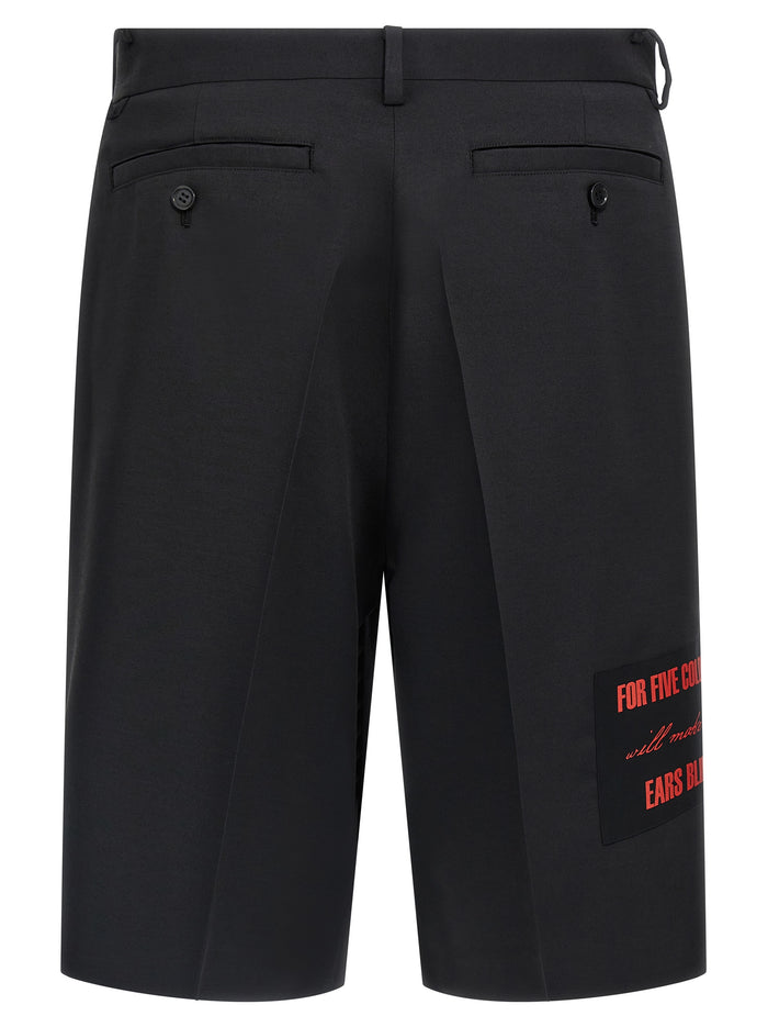 Undercover 100% polyester bermuda shorts in black — view 2