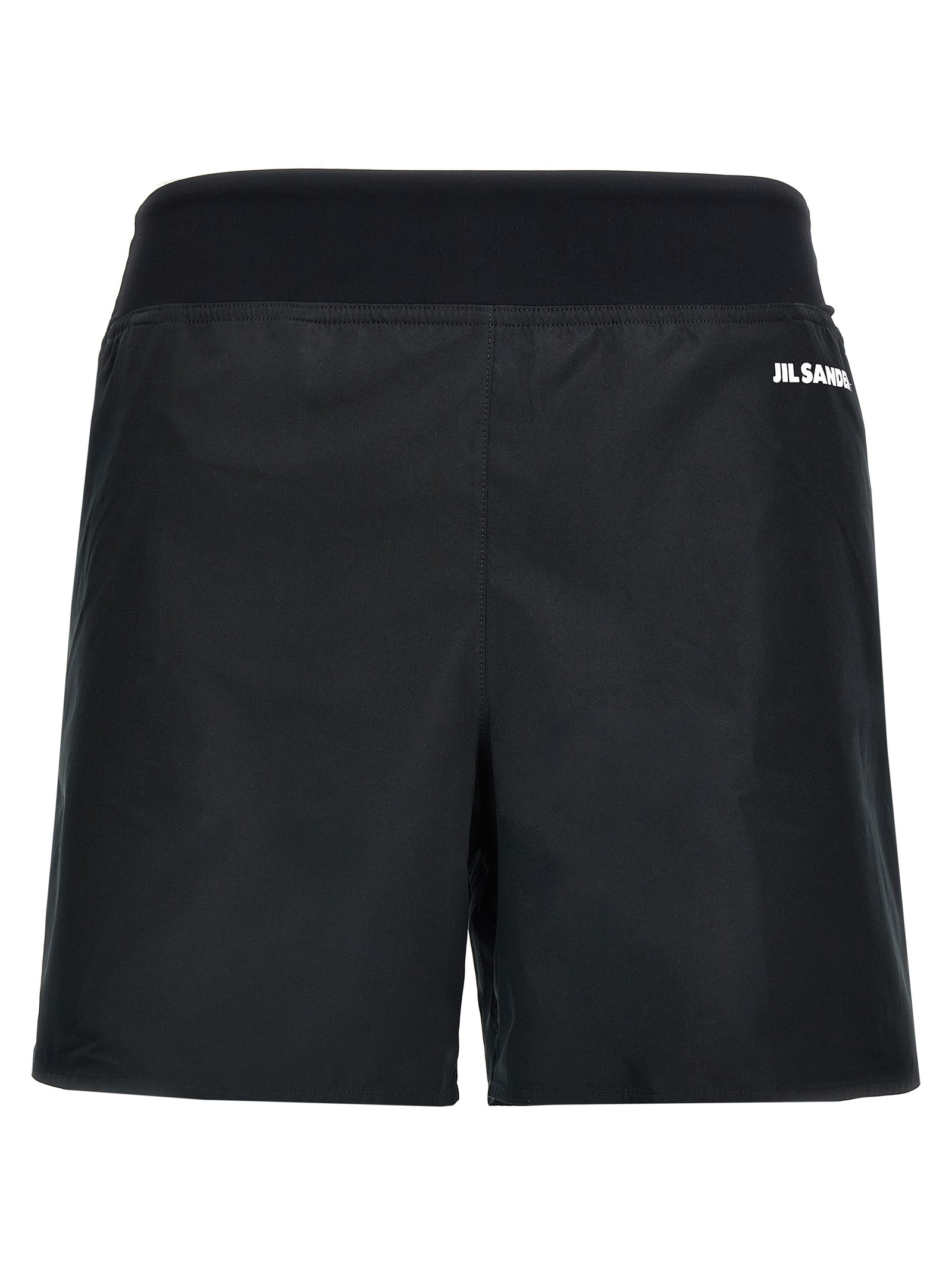 Jil Sander 100% Polyester bermuda shorts in black