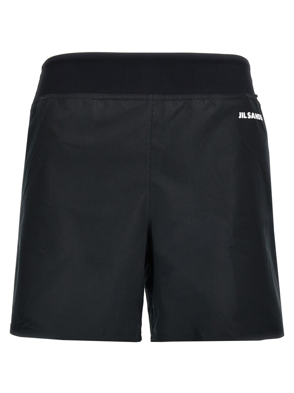 Jil Sander 100% Polyester bermuda shorts in black
