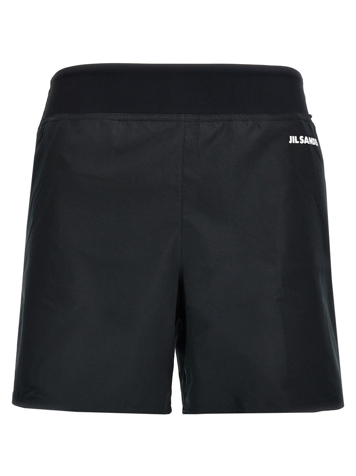 Jil Sander 100% Polyester bermuda shorts in black