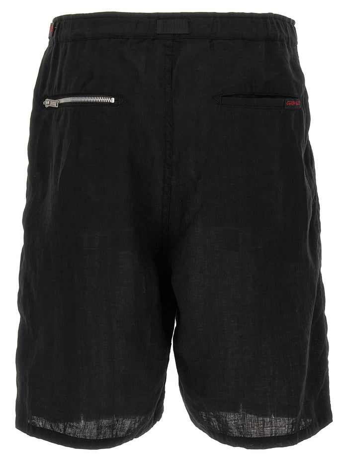 Undercover 100% Linen bermuda shorts in black — view 2