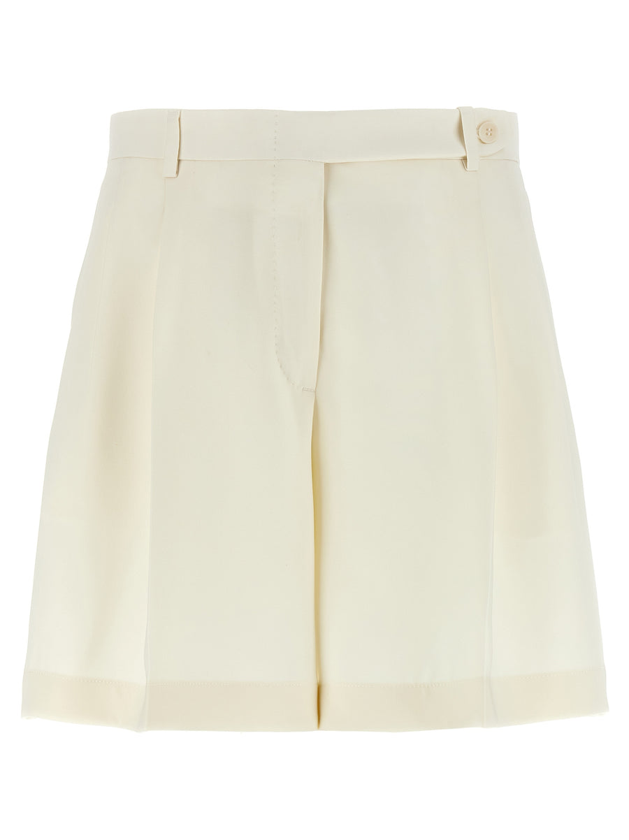 Brioni 100% Silk bermuda shorts in white