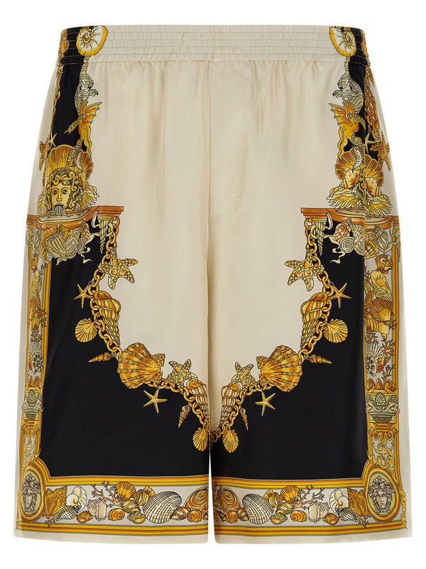 Versace 100% silk bermuda shorts in multicolor