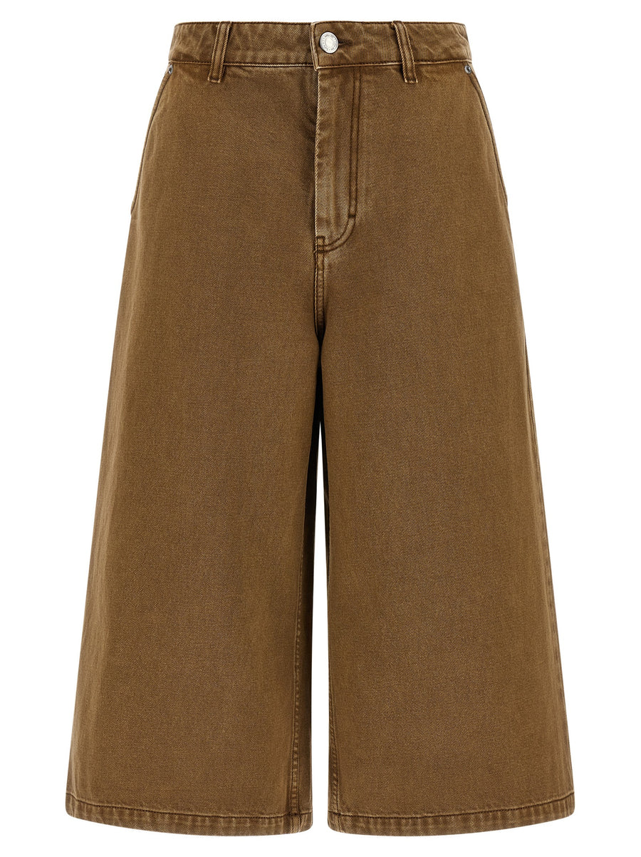 AMI Paris 100% Cotton bermuda shorts in brown