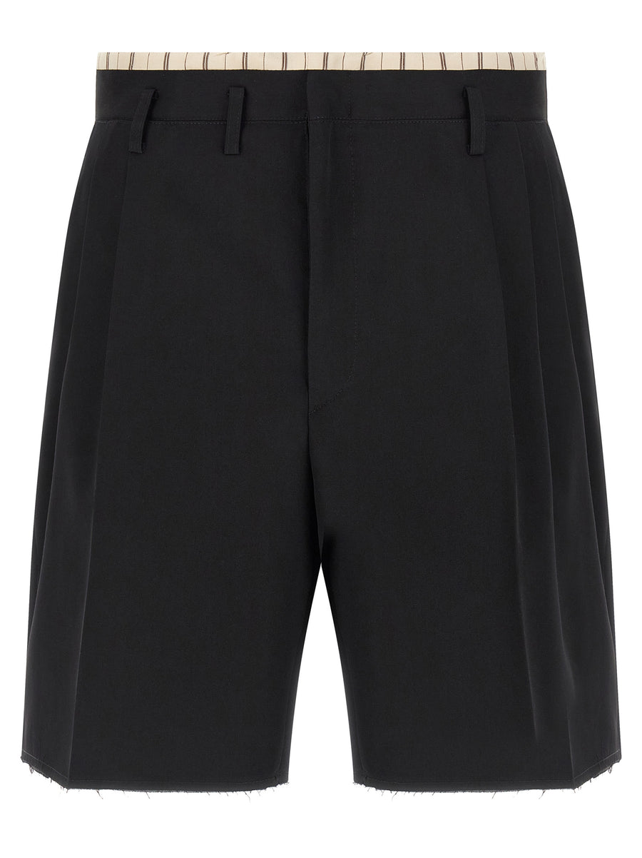 Maison Margiela 100% Wool bermuda shorts in black