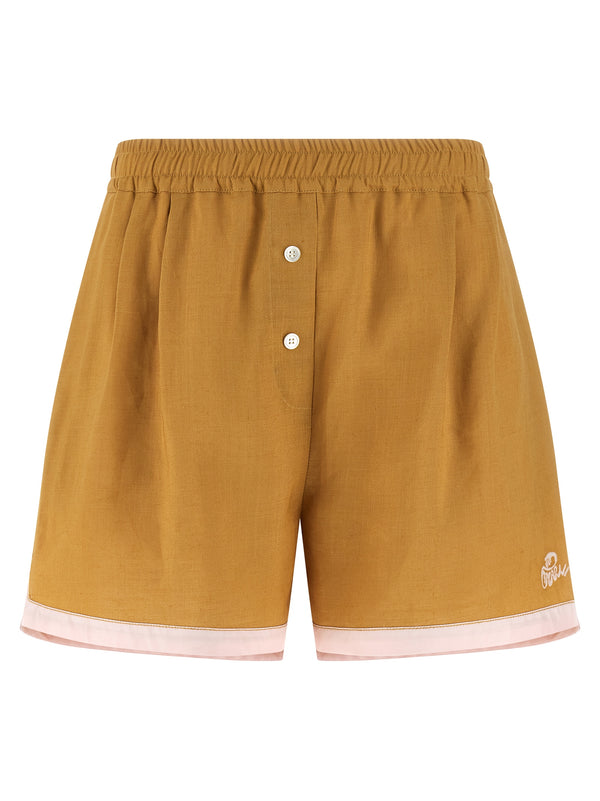 Marni 100% Linen bermuda shorts in yellow