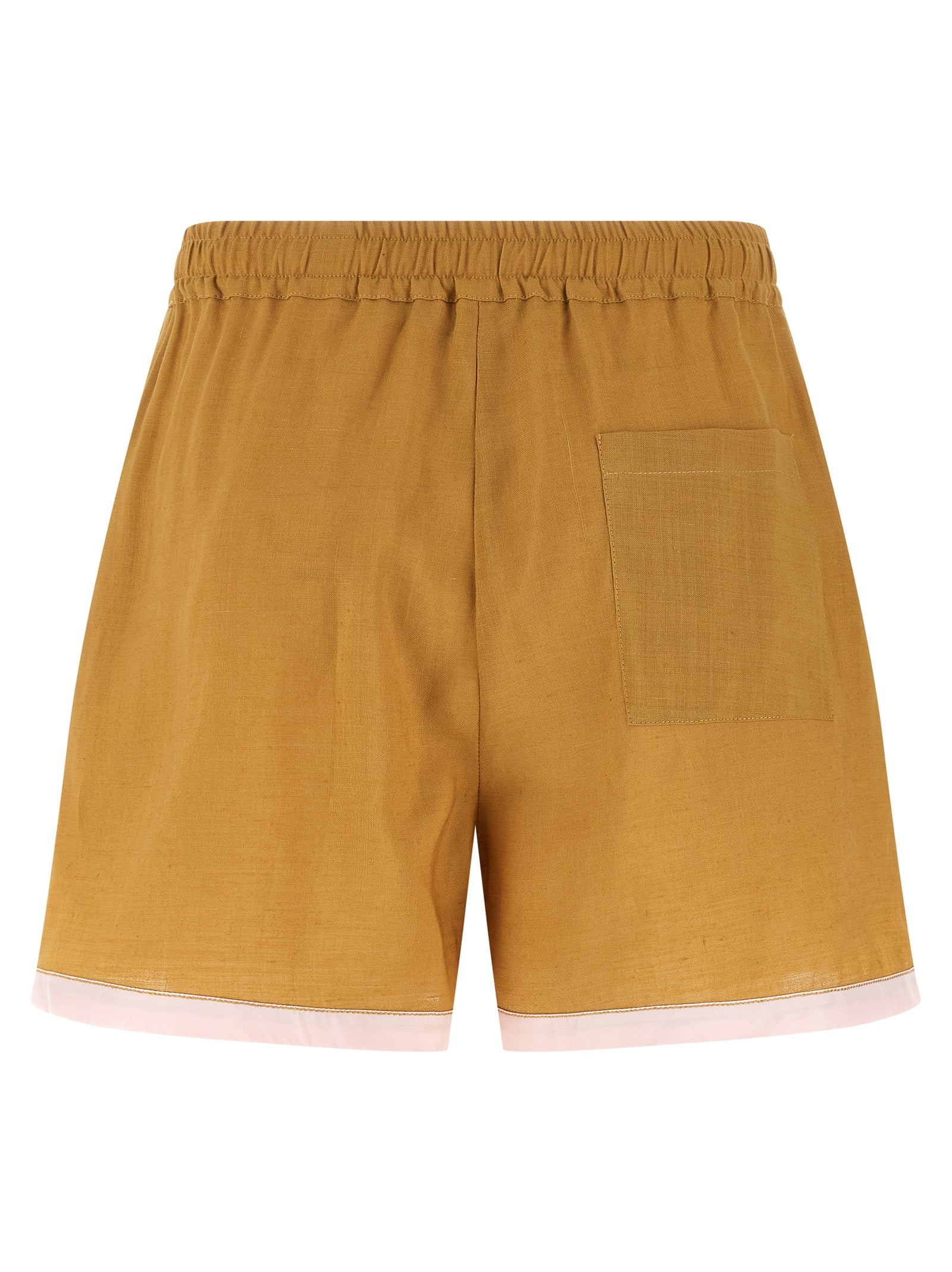 Marni 100% Linen bermuda shorts in yellow — view 2