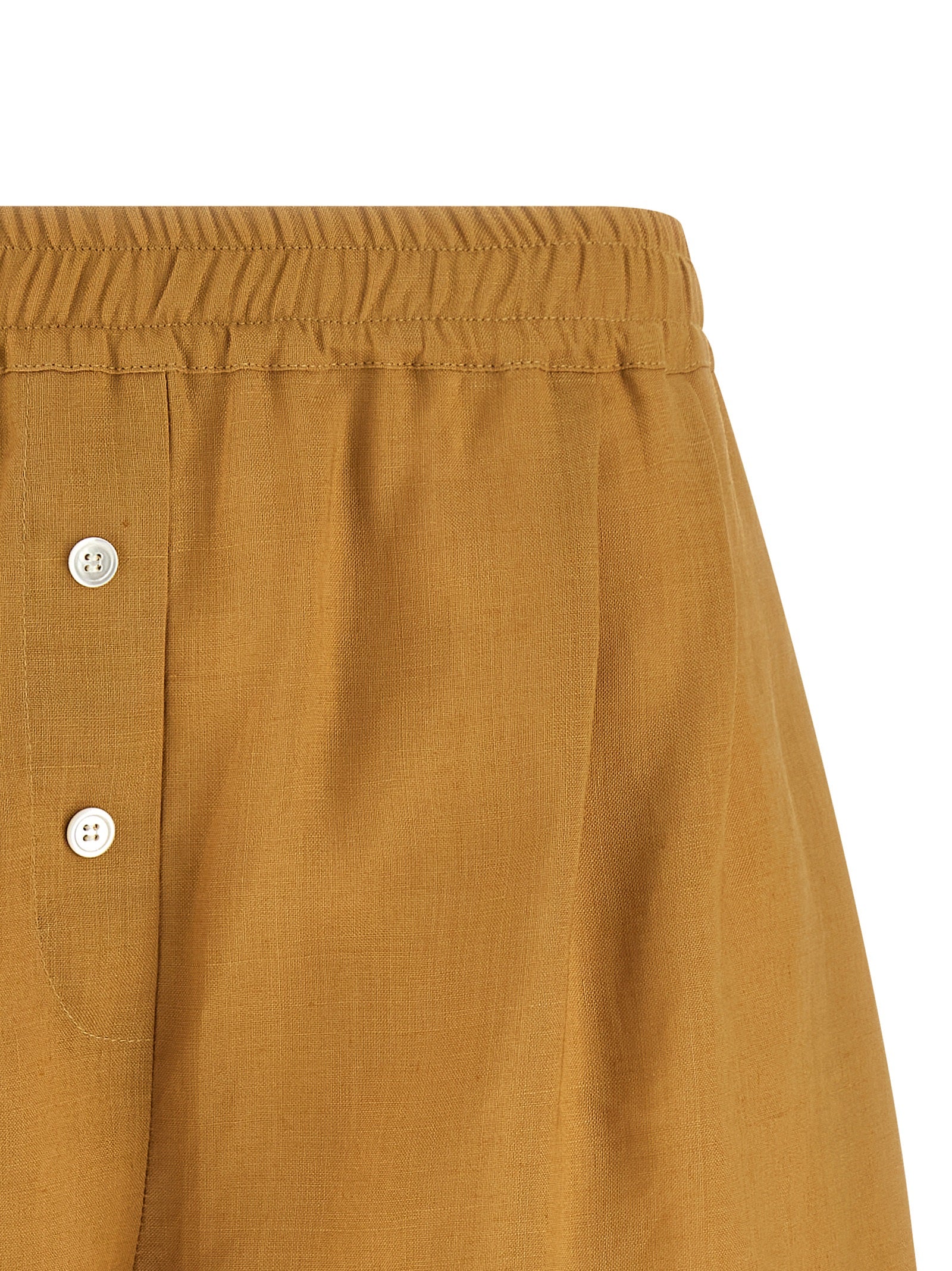 Marni 100% Linen bermuda shorts in yellow — view 3