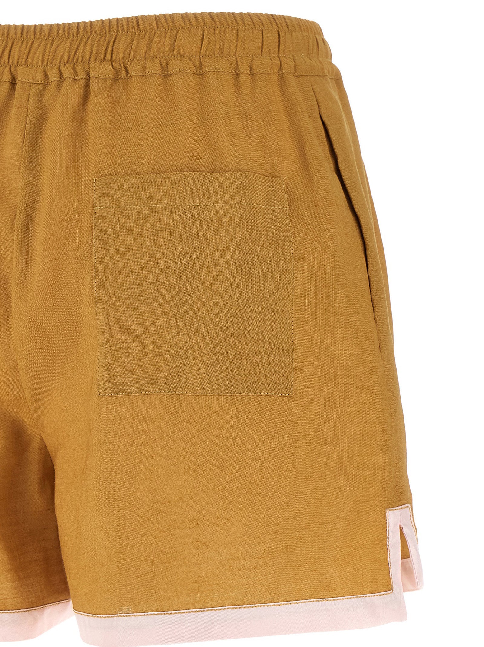 Marni 100% Linen bermuda shorts in yellow — view 4