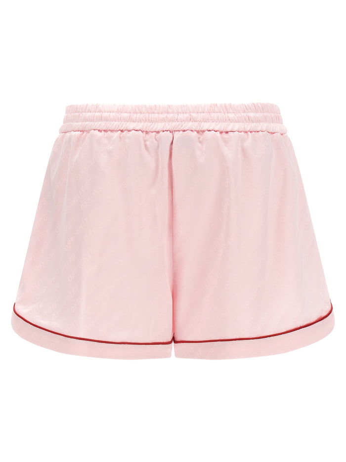 Off-White 64% viscose bermuda shorts in pink — view 2